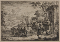 TvB G 0389
<br/>
Jagers bij de fontein
<br/>
<em>Bout, Pieter (1658 - 1719)</em>